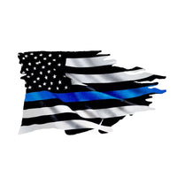 Thin BLUE Line Vinyl Flag Decal