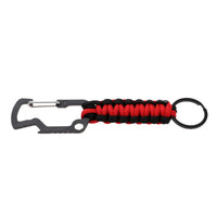 Thin Red Line Paracord Keychain with Carabiner Hook