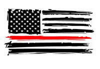 Thin RED Line Vinyl Flag Decal