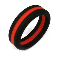 Thin Red Line Silicone Ring